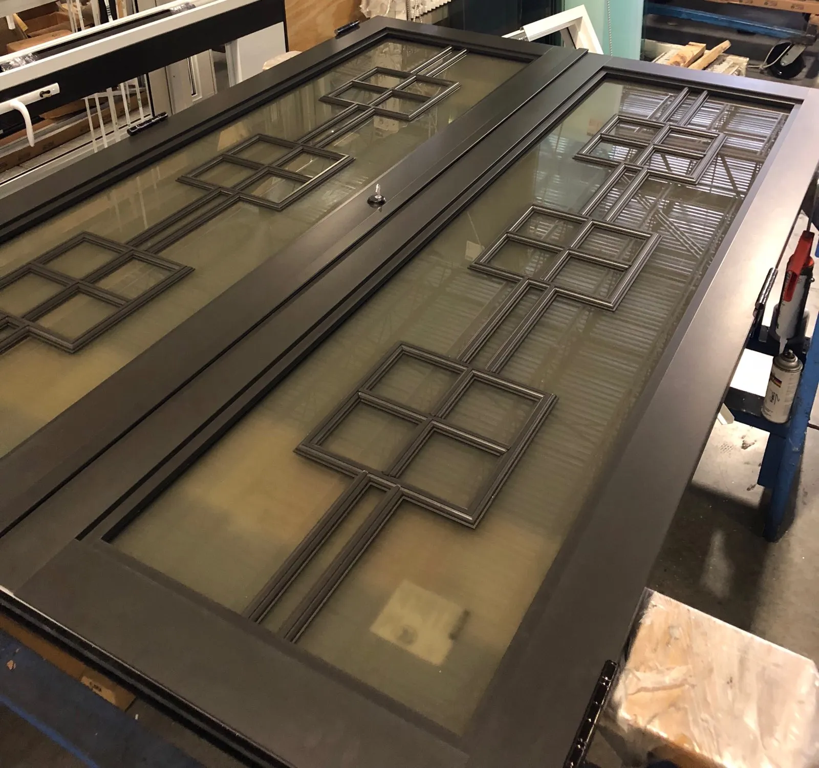 Double impact french doors opening outward